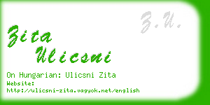 zita ulicsni business card